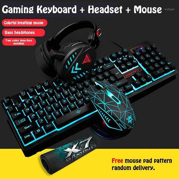 

new gaming mouse mechanical home headset backlight ergonomic keyboard set usb wired pad computer deskwaterproof accessories1