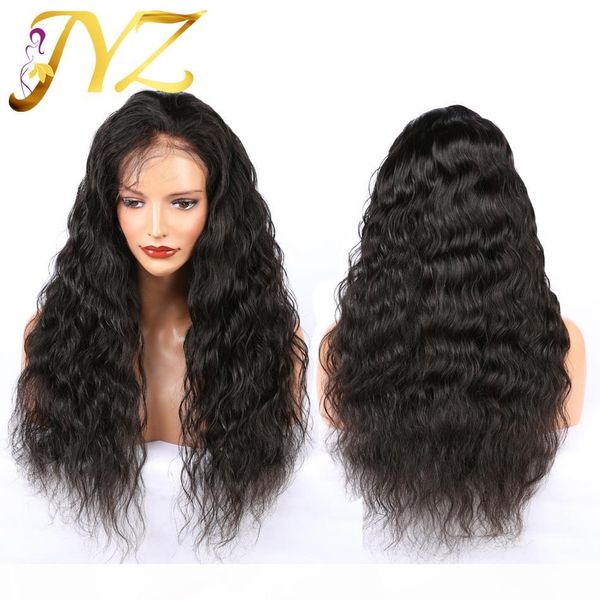 

jyz loose deep wave human hair lace wigs 13x4 lace front wigs with baby hair 130% 150%density brazilian hair lace wigs, Black;brown