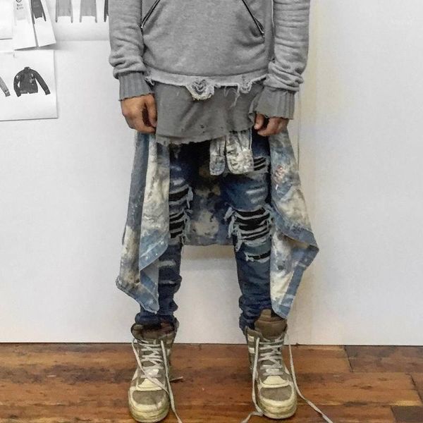 

men's jeans wholesale- sisibalution brand men size 28 to 38 black blue stretch denim slim male jean for man pants trousers hole jeans1