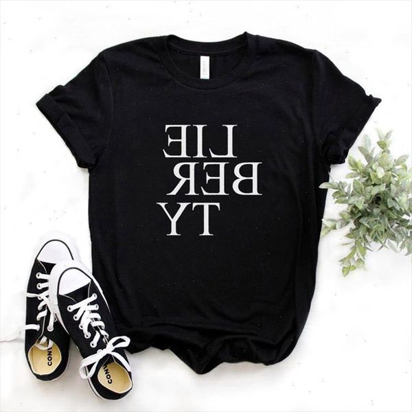

liberty print women tshirt cotton casual funny t shirt gift for lady yong girl tee 6 color drop ship s 952, White