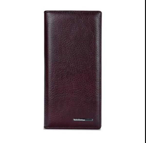 

men casual vertical multifunctional coin purse wallet purse clutch bags soft leather billfold with box, Red;black