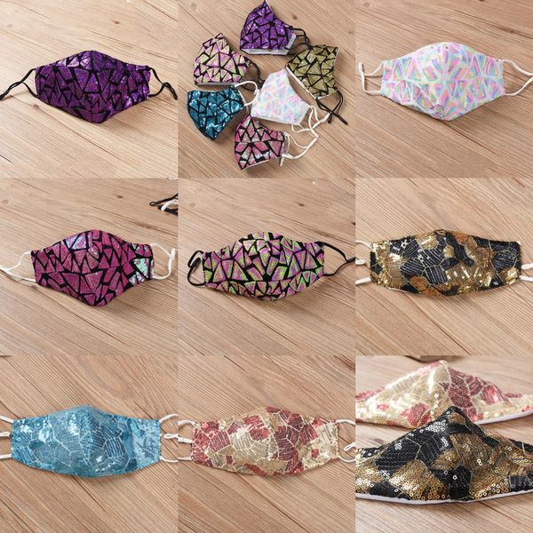 

uwdauu sequined masks bling nightclub club anti-dust pm2.5 outdoor adjustable unscrupulous mouth reuse face mask 8 n