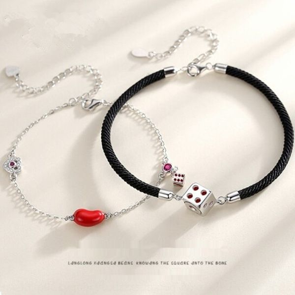 

acacia be exquisite dice an red bean lovers a pair of love keepsake for men and women woven red rope souvenir bracelet bracelet braceletbrac, Golden;silver