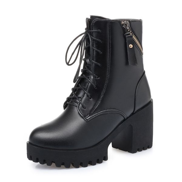 

2021 new women winter genuine leather with warm woolen boots wedding shoes from of the high heels snow-proof dcgg, Black