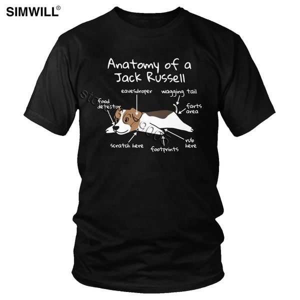 

sport funny anatomy of a jack russell terrier t shirt men cute short sleeves cotton tees dog owner gift t-shirt slim fit summer tshirt