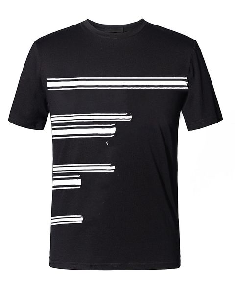 

retro men t shirt mens fashion t shirts mens clothing jacket round neck short sleeve printed t-shirt quality black white horizontal stripes, White;black