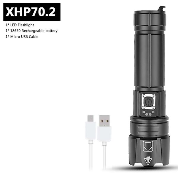 

xhp70.2 powerful led flashlight power bank function usb charging stretch zoom 18650 or 26650 rechargeable torch 1476 wmtjyf yycolor