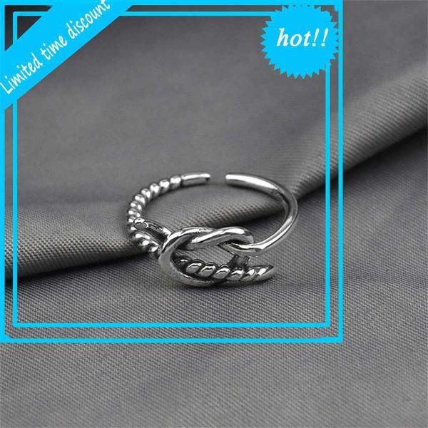

new creative simple knot modeling old thai silver craft ring decoration