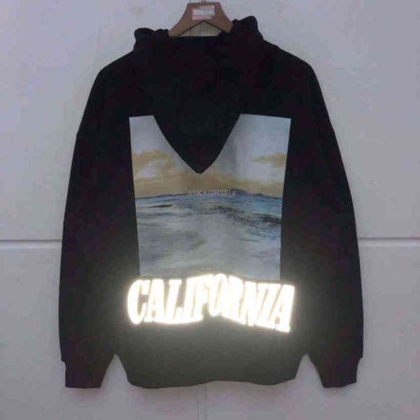 

2021fw reflecting askyurself hoodie plus flowers drowning trunks oversized sweatshirts men women, Black