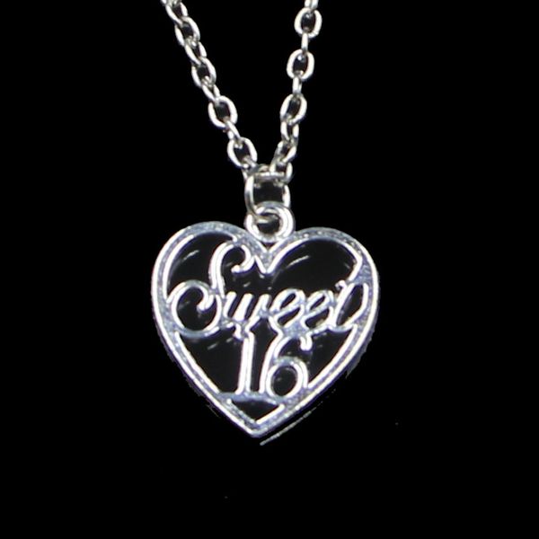 Moda 21 * 19mm coração doce 16 pingente colar cadeia de link para colar de gargantilha feminina presente de festa de jóias criativas