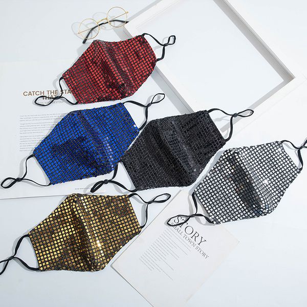 

sequins washable mouth masks adjustable ear clasp men women dustproof face mask ventilation foldable reusable 3 9wsa j2