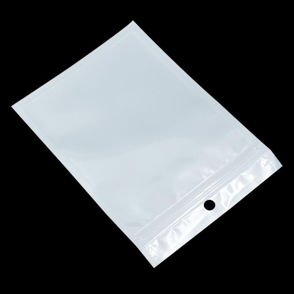 

wholesale 1116cm white clear self seal zipper plastic packing storage bag zip lock zip lock bag retail package w hang h bbygur