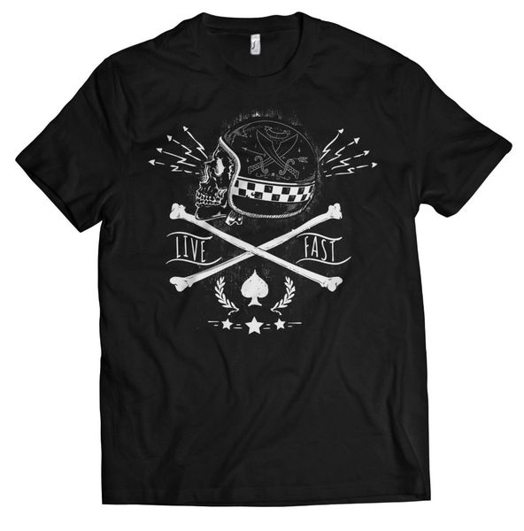 

t old school biker skull biker with chopper live fast new summer style funny novelty hip hop rock sport hooded sweatshirt hoodie t shirt
