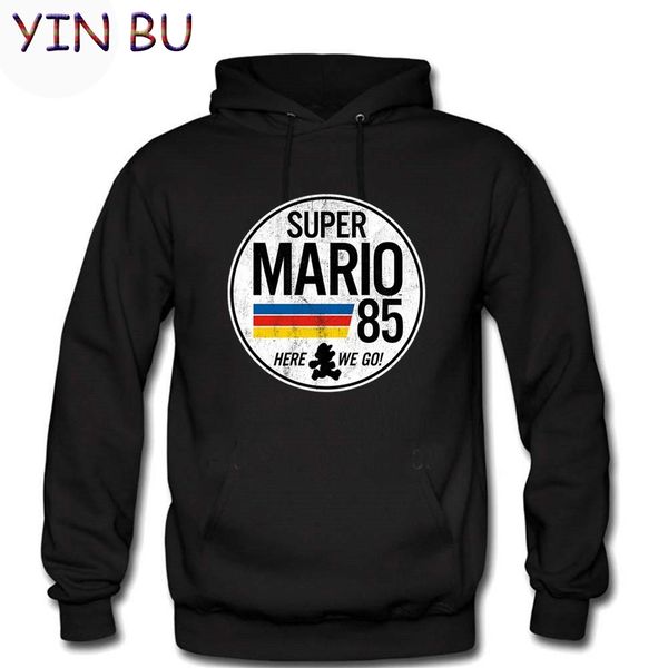 

super mario 85 мужчин и женщин с длинным рукавом фуфайка, Black