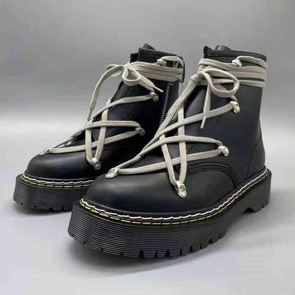 

boots military man punk trend winter high leather for men p25d50 gkps, Black