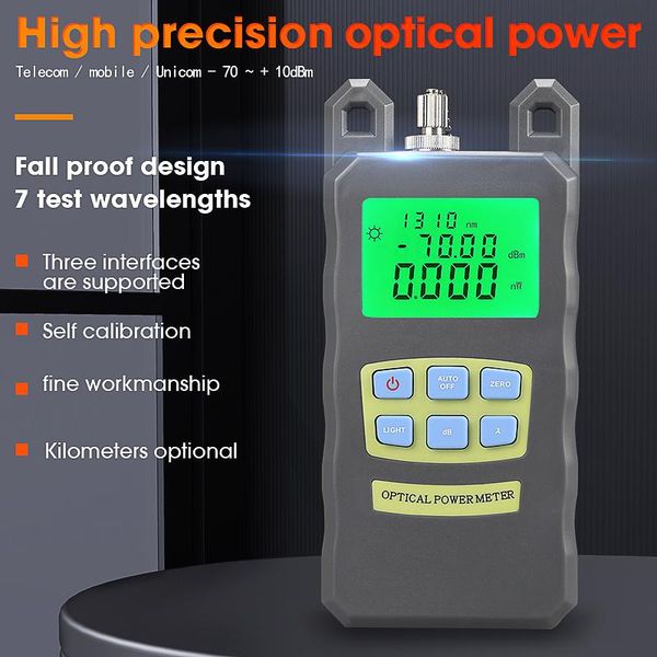

comptyco high-precision aua-70a optical power meter -70dbm~+10dbm fiber optical cable tester sc/fc 2 kinds interface connector