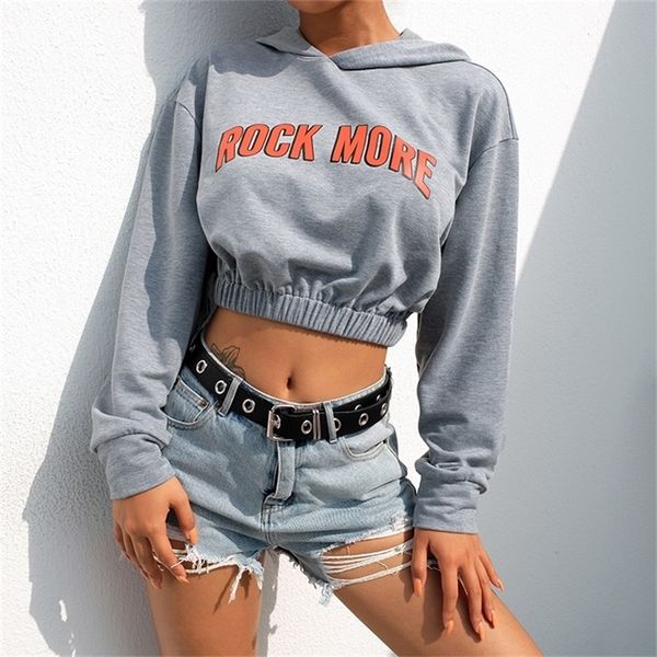 

suchcute letter print hoodies for women autumn longslive hip hop harajuku casual hoodie grey cropped sweatshirt moletom 201216, Black