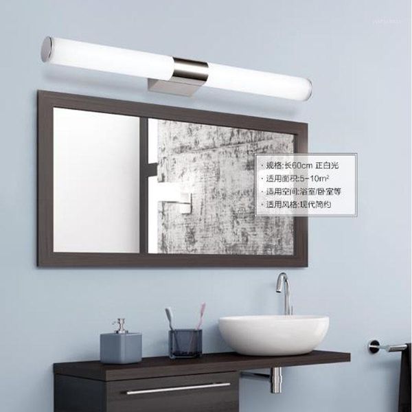 Настенная лампа Ecobrt Декоративные светодиодные цинцины для спальни ванной комнаты в ванной комнате в ванной комнате из нержавеющей стали зеркало Акриловые освещения1