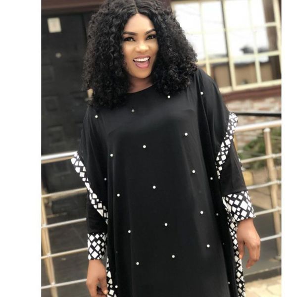 

size pearl one black stitching order dress, Black;gray