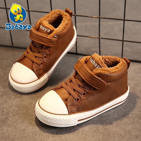 

children soft moccasins shoe boy winter casual fashion high cotton-made baby girl little kids shoes, Black