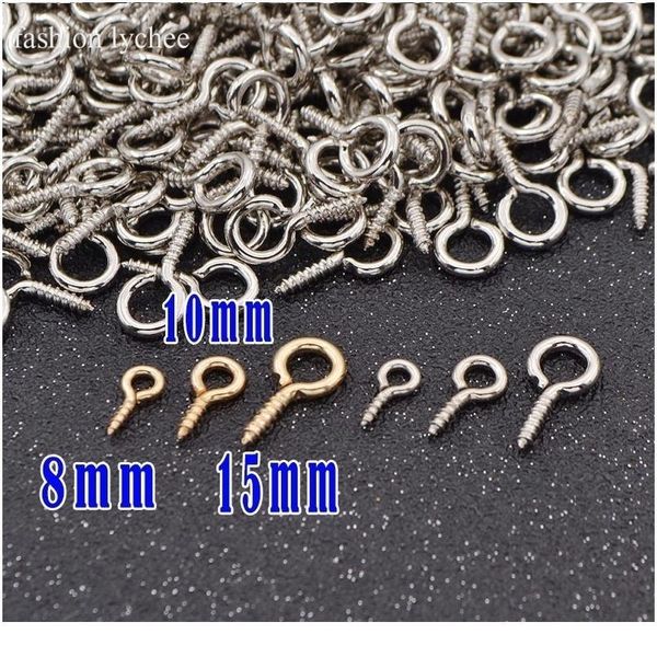 

retail 100pcs small tiny mini eye pins eyelet connector screw loops for pendants of 8mm x 4 mm metal eyepins hooks jllvqg