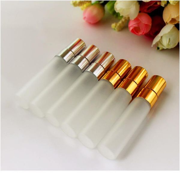 

20pcs/lot 5ml/10ml frosted thin glass spray bottle refillable perfume atomizer mini sample bottle perfume glas qyljsq