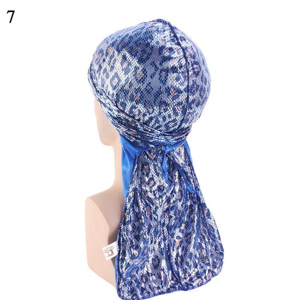 

мужчины silky durags банданы тюрбан cap женщины моды длинный хвост du-тряпка парики doo laser байкер headwrap головные уборы аксессуары для, Black