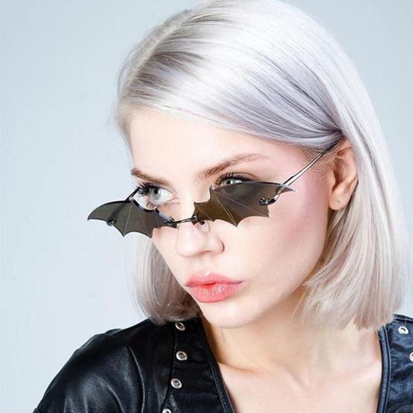 

sunglasses 2021 bat men and women brand designer mirror coating goggles vintage fashion ladies sun glasses cat eye irregular, White;black