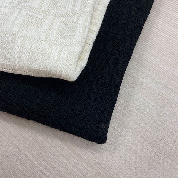 

solid all-match slimming cardigan color knitted hollow round neck pullover sweater women designers clothes, White;black