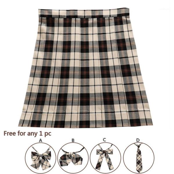 

caramel pearls women pleated mini skirts high waist for bow tie teenage girls jk school uniform students cloths1, Black