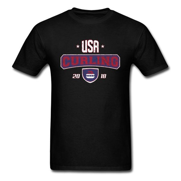 

t shirt 2018 curling usa winter bonspiel stone letter print men black t shirt team custom cotton clothes sport hooded sweatshirt hoodie