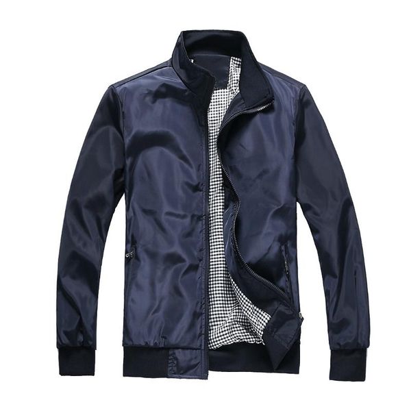 

2021 spring autumn men's clothes stand collar slim jackets casual business plus size 4xl waterproof long sleeve coats, Black;brown