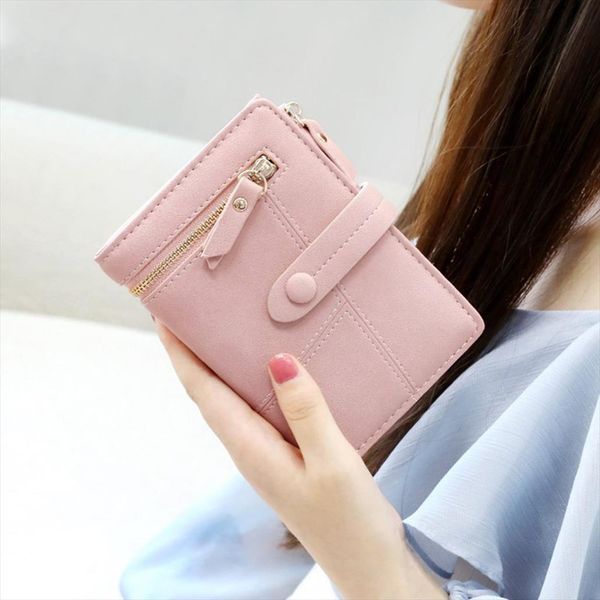 

women short wallets mini money purses small fold female coin purse card holder monederos para mujer womens wallet clutch, Red;black