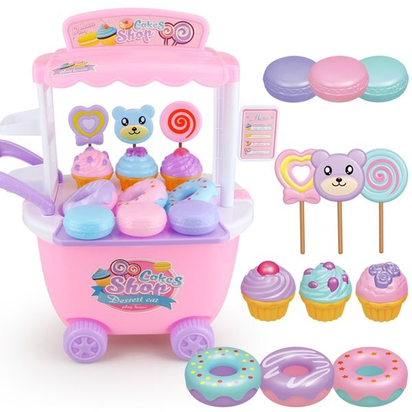 

diy pretend play dessert car cake shop kitchen ice cream food role play miniature toys girls educational toy gift for children y200428