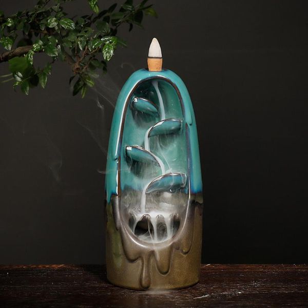 

1pc backflow incense burner waterfall ceramic incense censer home shop deskdecor