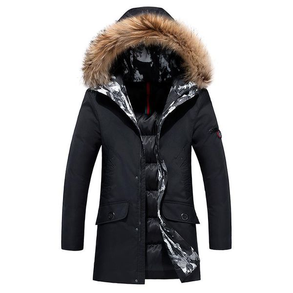 

men's down & parkas winter medium long thickened cotton jacket warm fashion large m-8xll, Black