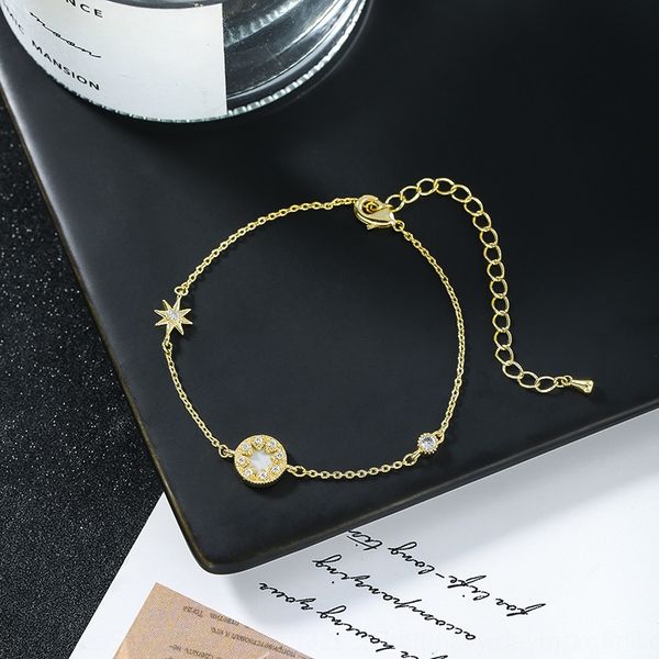 

mang star hand ornament girl student korean version micro inlaid zircon braceletbracelet braceletsmall jewelry net red sun flower high sense, Golden;silver
