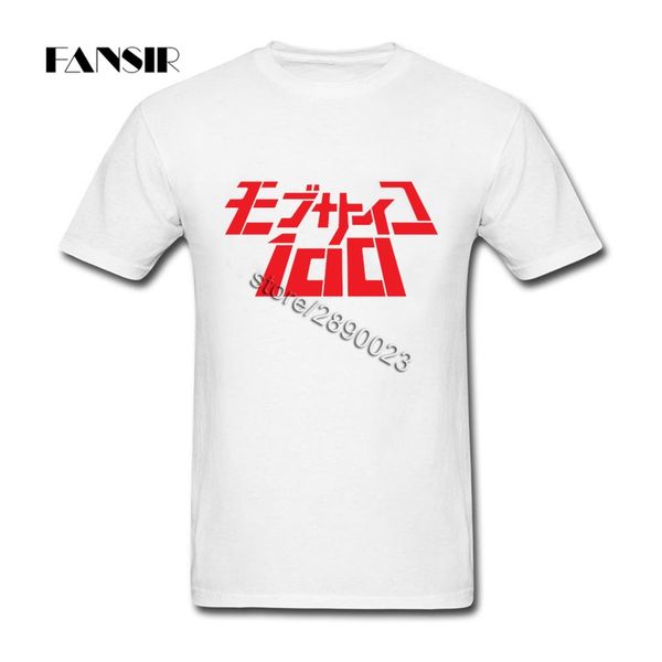 

sport men t-shirt cool white short sleeve custom t shirt men boy mob psycho 100 red family clothes