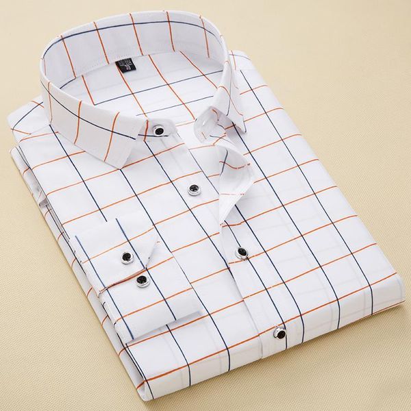

men's casual shirts 5 colors long sleeve plaid shirt for men design plus size 4xl office fashion streetwear checkered male, White;black