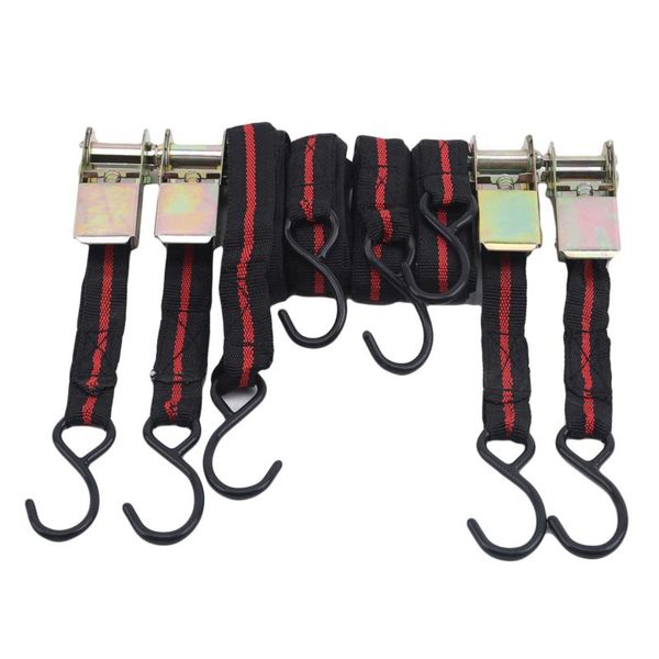 

4pcs car rope tie down strap strong ratchet belt luggage bag cargo lashing with metal buckle moving hauling truck motorcycle