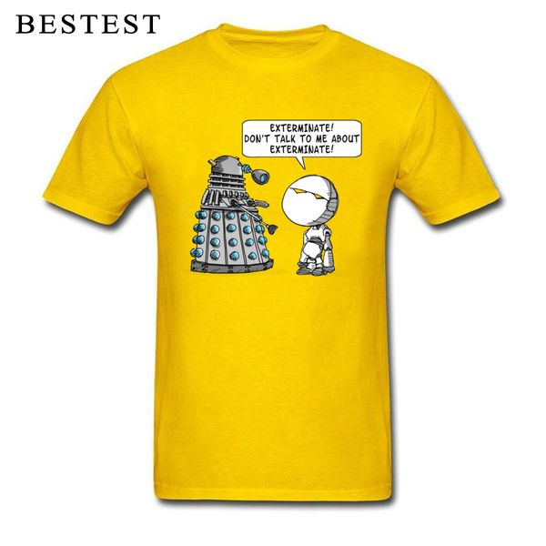

marvin meets dalek doctor who exterminate pessimist robot tshirt hipster summer yellow funny tees hooded sweatshirt hoodie men t shirt