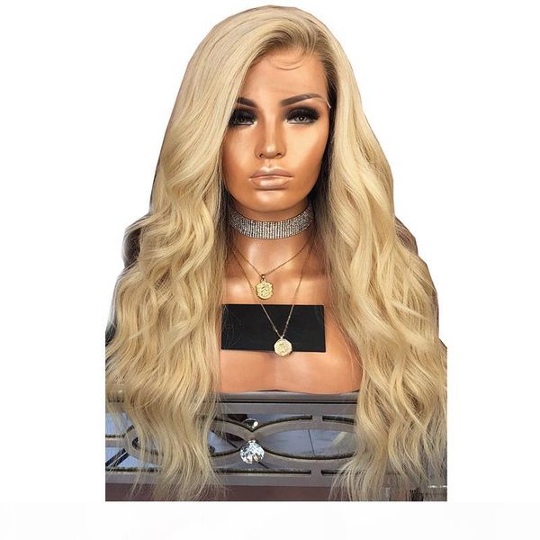 

613 blonde lace front wigs ombre virgin brazilian body wave pre plucked hairline glueless blonde ombre human hair wig with baby hair, Black;brown