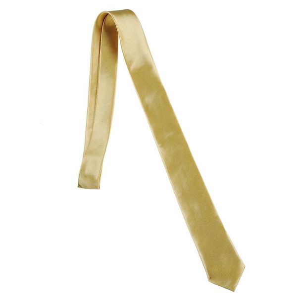 

casual necktie skinny slim narrow neck tie - solid brass golden, Blue;purple