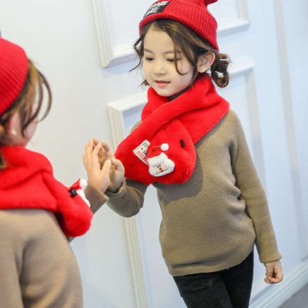 

scarf autumn and winter korean version warm plush windproof girl princs cute baby collar, Red;brown