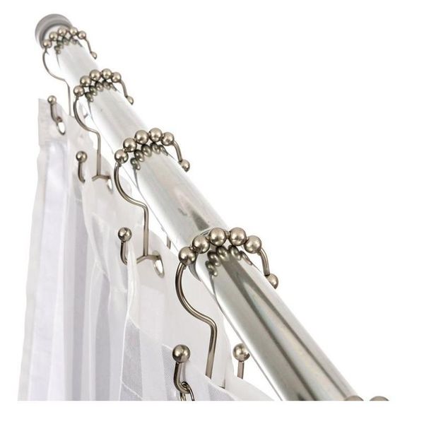 

bath curtain rollerball shower curtain rings hooks 3 roller polished satin nickel ball curtain accessories bathroom sho wmtlek