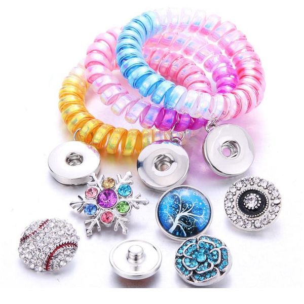 

boom life new snap button bracelet colorful elastic snap bracelet bangle button bracelets 18mm snaps jewe bbyehl, Golden;silver