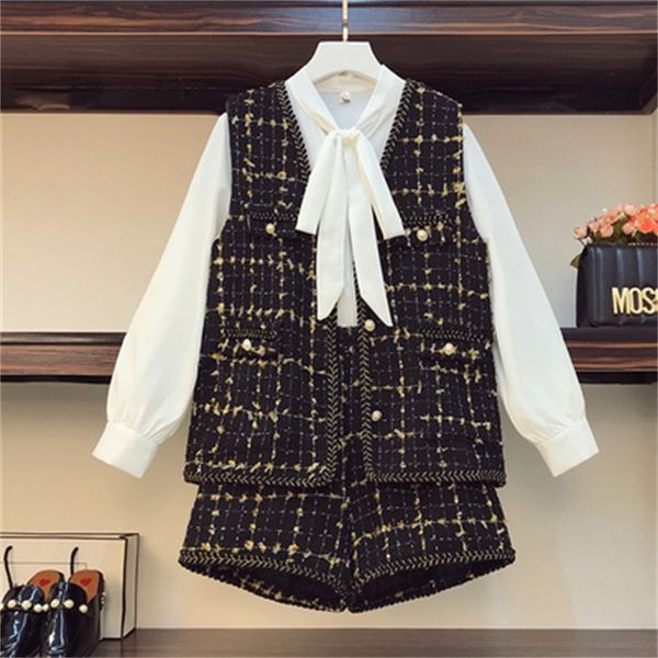 

fragance feminine piece jacket korean blazer shorts femme deux all-female worksuit parts smz7, White;black