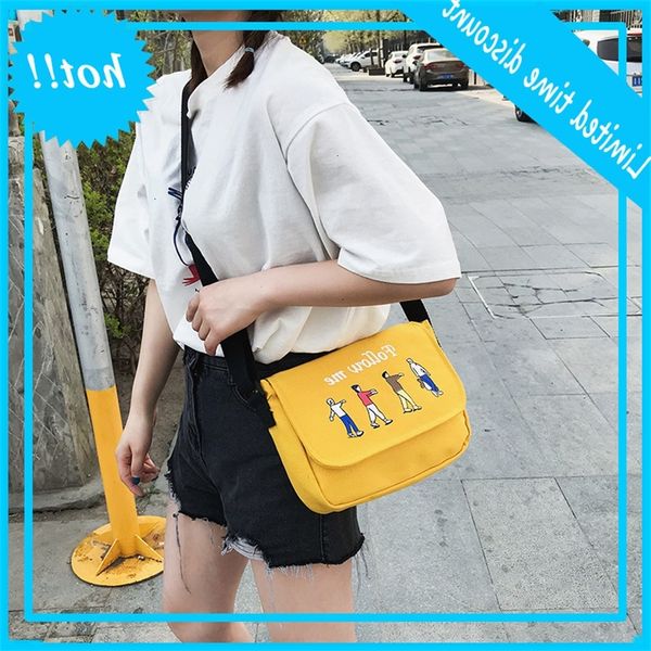 

canvas for women's middle school students in class messenger bag korean version large capacity harajuku girl literature and art one