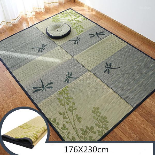 

huge floor rug carpet rectangle 176x230cm grass rush tatami foldable mat summer living room mattress portable oriental carpet1