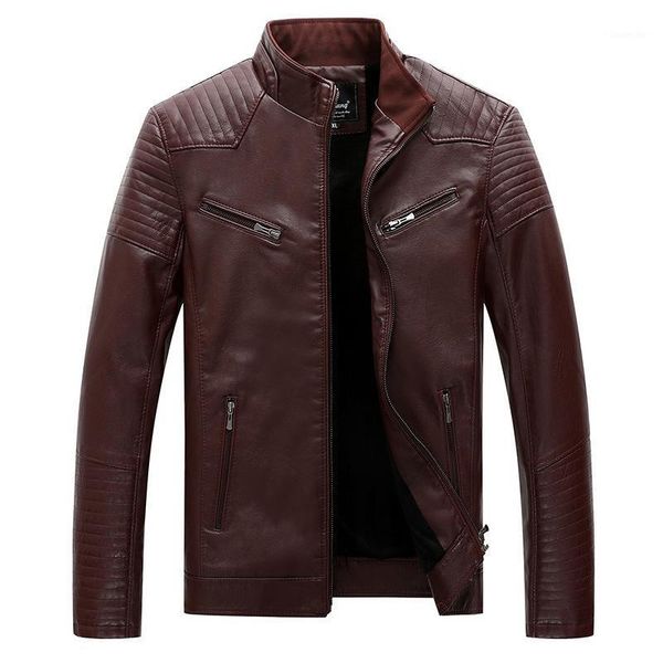 

men's plus velvet pu leather fashion amazon solid color versatile1, Black